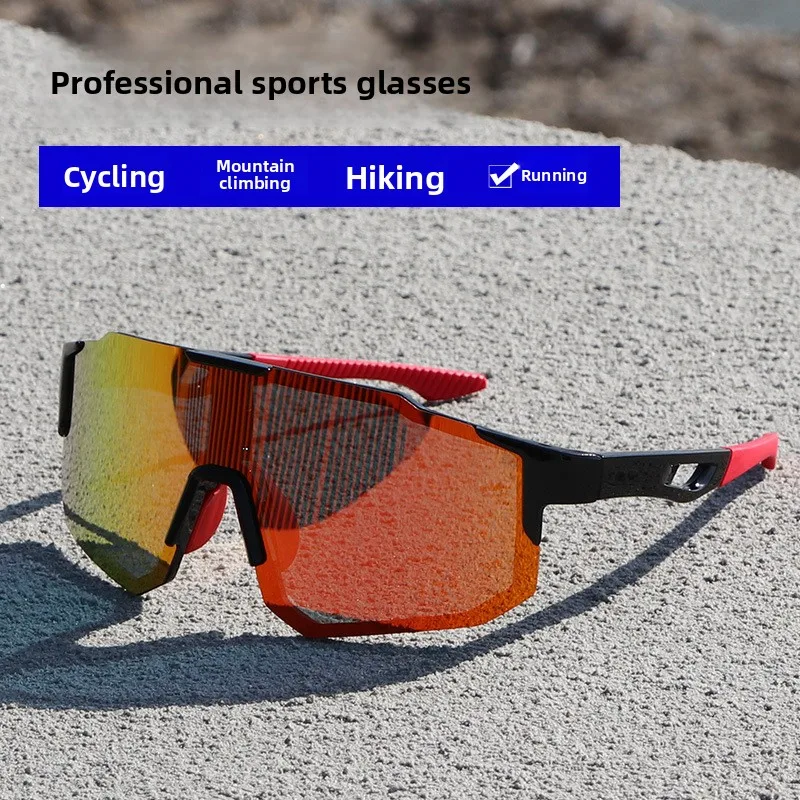 Trendy Polarized Cycling Goggles Oversized Decor Women's Sport Anti UV Bike Riding Sunglasses Men Outdoor Driving Hiking Glasses