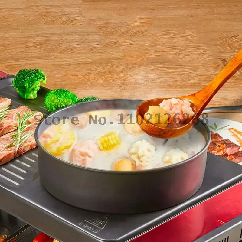 Horno eléctrico automático para el hogar, olla caliente todo en uno para freír patatas dulces de interior, parrilla eléctrica para carne horneada y olla caliente