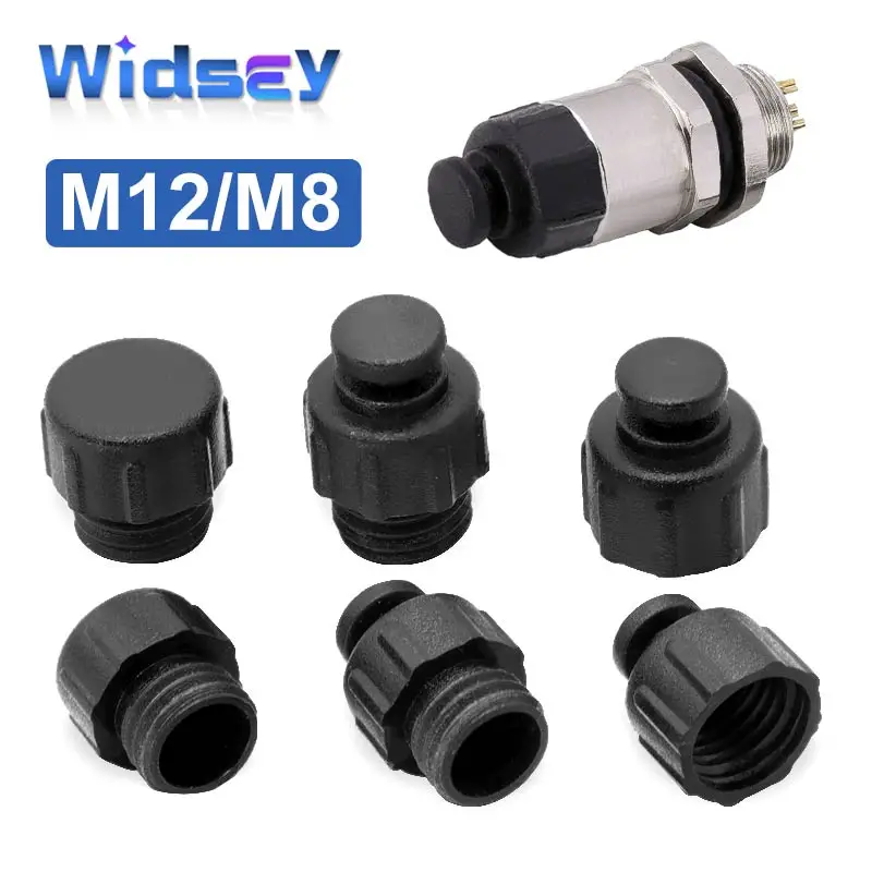 

Plastic Dust Cover Internal M12 M8 Thread/External Thread Connector Cover Male Female with Rope Special Cap for Aviation Plug