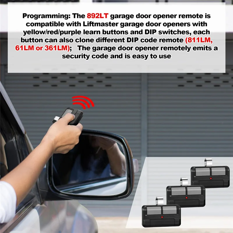 A003 차고 문 원격 892LT 차고 문 오프너 원격은 972LM 372LM 62LM 974LM 원격 제어 3팩을 대체합니다.