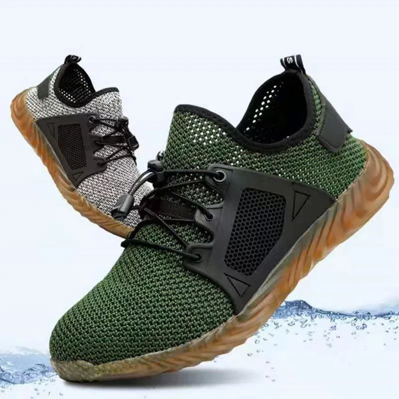 Summer Mesh Work Sneakers Lightweight Steel Toe Work Boots Indestructible Safety Shoe Breathable Construction Work Boot Footwear