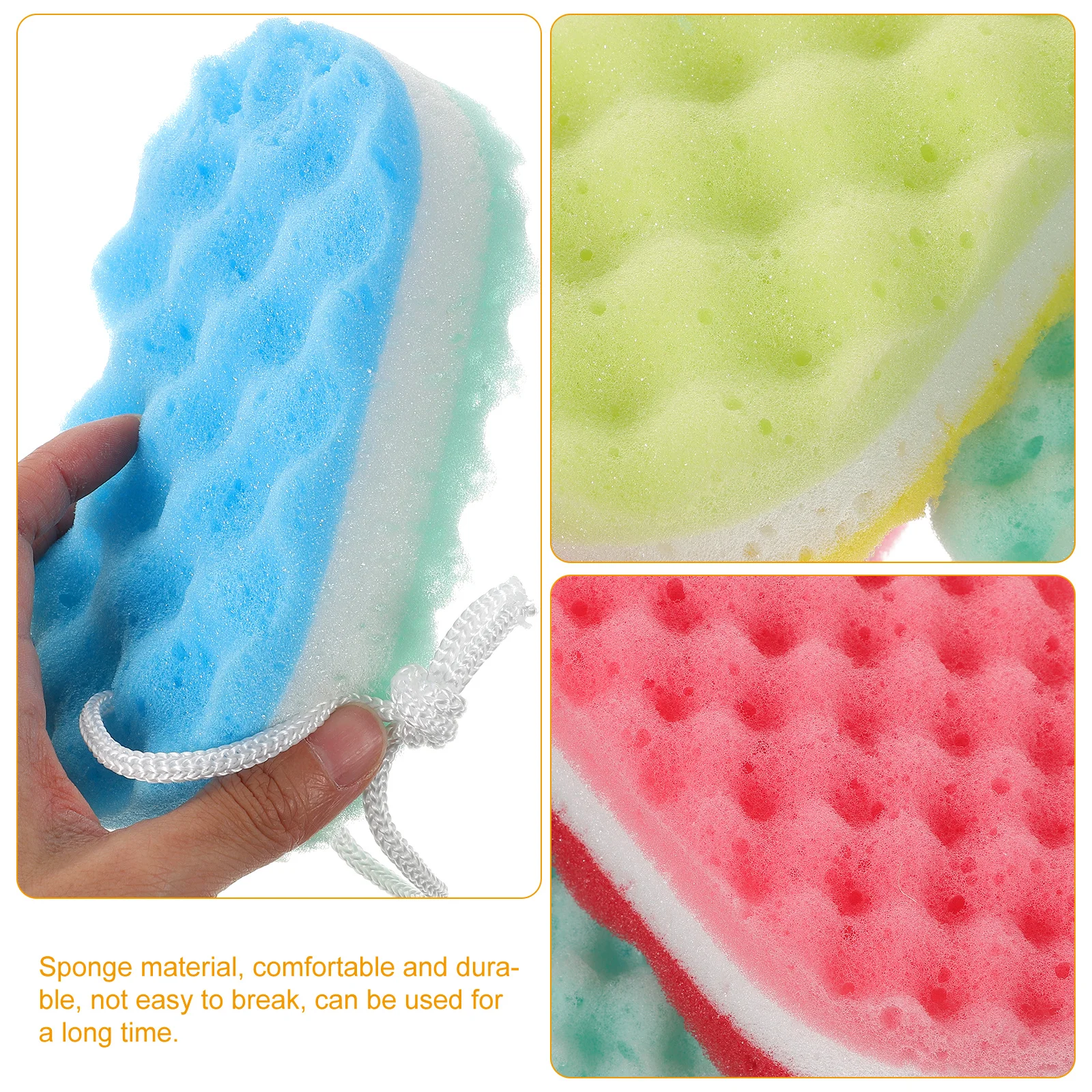 

3 шт. губка для купания с подвесной веревкой, губка премиум-класса для длительного использования, отшелушивает, удаляет омертвевшую кожу, успокаивающий душ