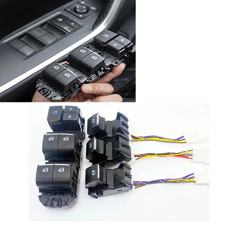 

OEM Car Window Switch with Ice Blue LED Lifter Switch Automatic lift switch For Toyota RAV4 2019-2025 Left Driving Backlight