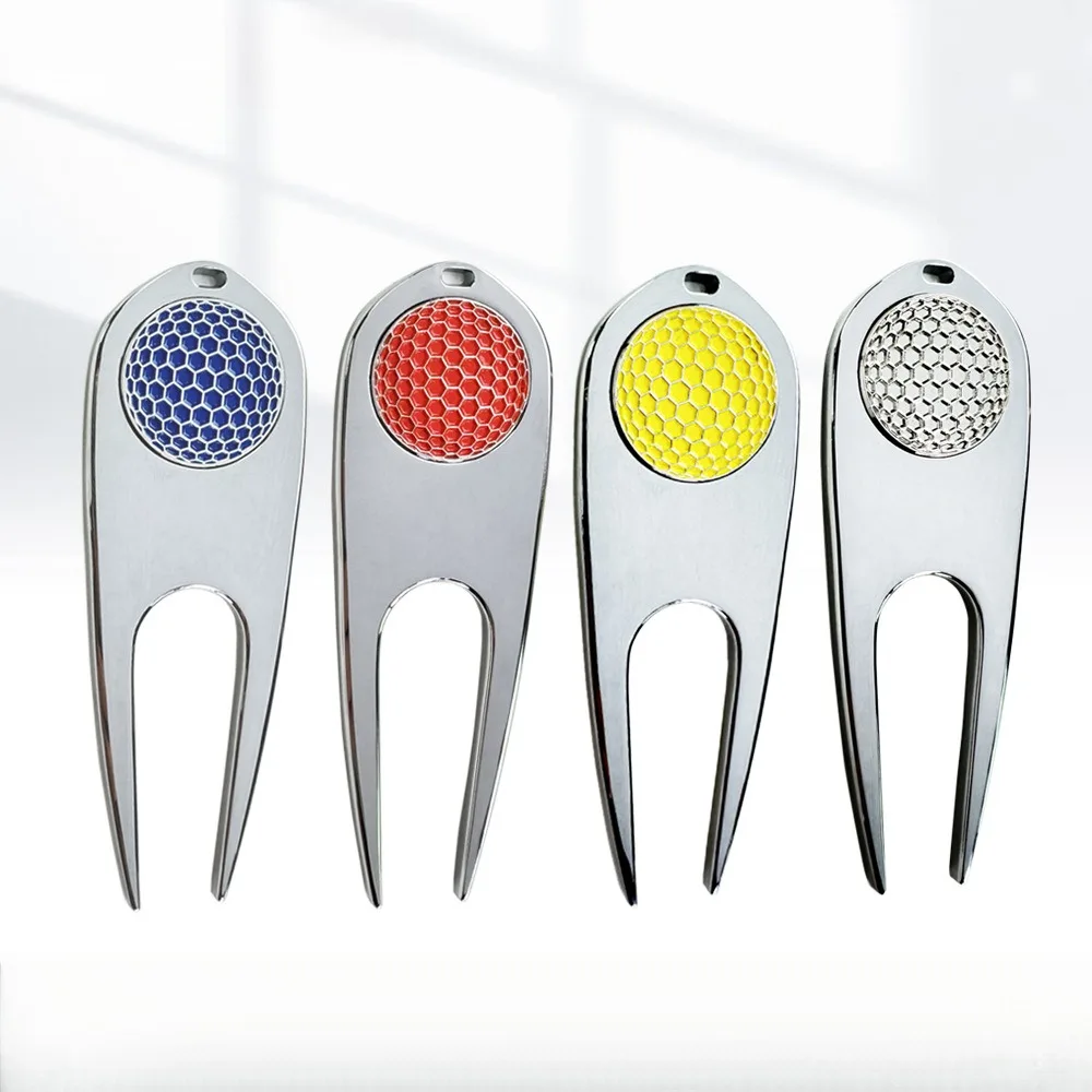 Golf Green Repair Tool Metal Divot Fork Mark Multi-Color Optional Golf Course Restoration Equipment