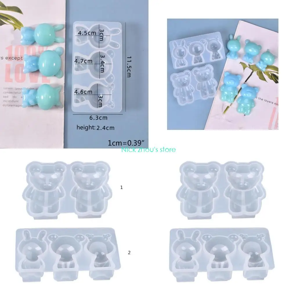 

E15E Handicrafts Soap Resin Casting Mold DIY CraftsJewelry Mold Handmade Bear for Doll Mold Aroma Plaster Silicone