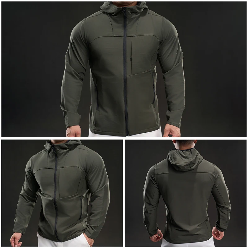 

Men's Jacket Comfortable Sweat-Absorbing Daily Breathable Sports Jacket Casual Solid Color Versatile Outdoor Hooded Retro Color