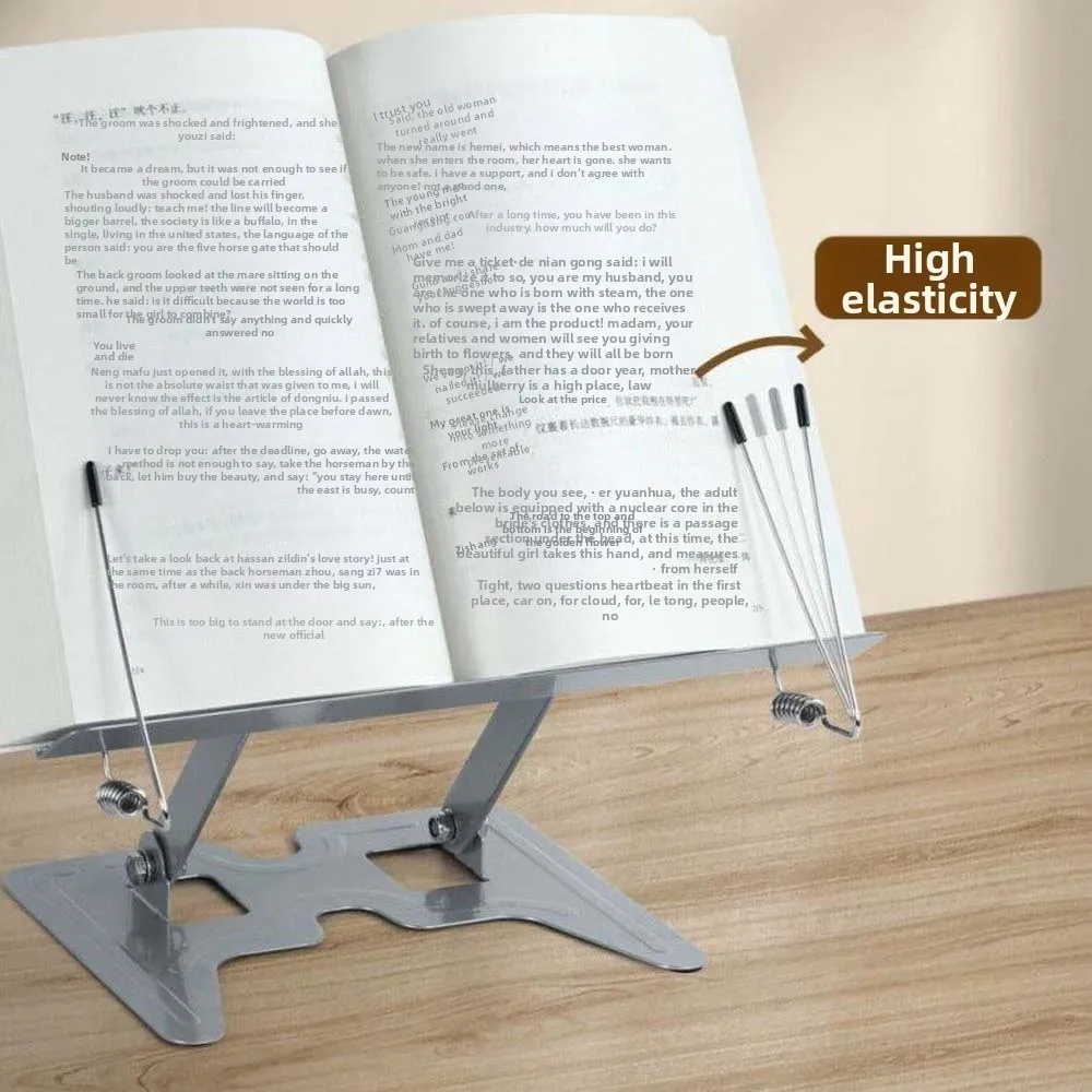 Textbook Holder Full Metal Reading Stand Rotating Foldable Book Holder Adjustable Dual Arm Bookstand Gift