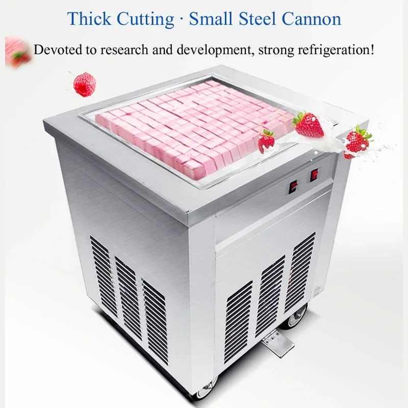 110V/220V Fried Ice cream Roll Machine Small Thai Fry Pan Ice Cream Rolled Fried Yogurt Ice Cream Roll Machine Maker