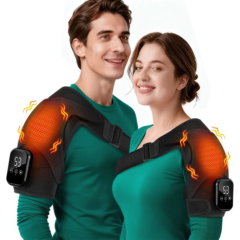 

Portable Electric Shoulder Massage Belt 3 Speed Heated Vibration Back Shoulder Brace Relax Shoulder & Neck Fatigue Massage Pad