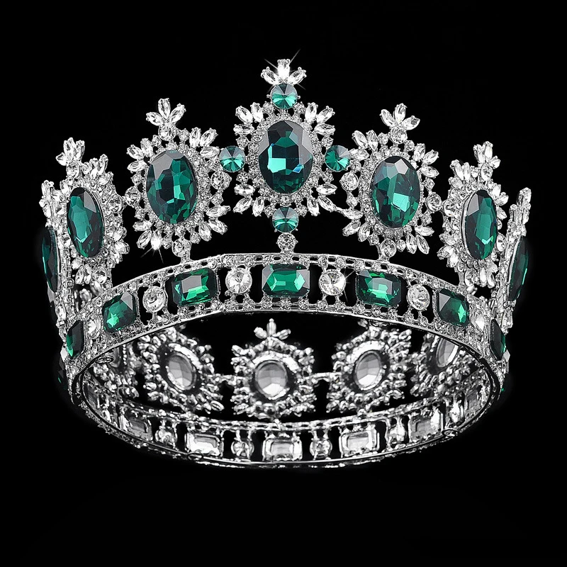 Luxury Sparkling Extra Large Round Crystal Queen Tiaras Crown Diameter 17cm Bridal Pageant Prom Wedding Party Hair Accessories