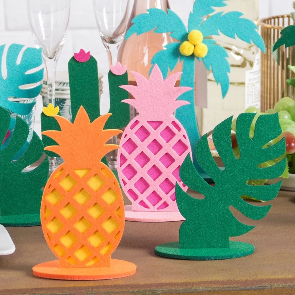 2pcs Tropical Pineapples Cactus Coconut Tree Flamingo Centerpiece Table Decorative Birthday Wedding Summer Hawaiian Party Decor