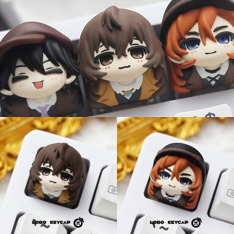 

В наличии: Коллекционная механическая клавиатура с кастомными кейкапами из смолы по мотивам Bungo Stray Dogs (Осаму Дазай, Чуя Накахара, Ранпо Эдогава)