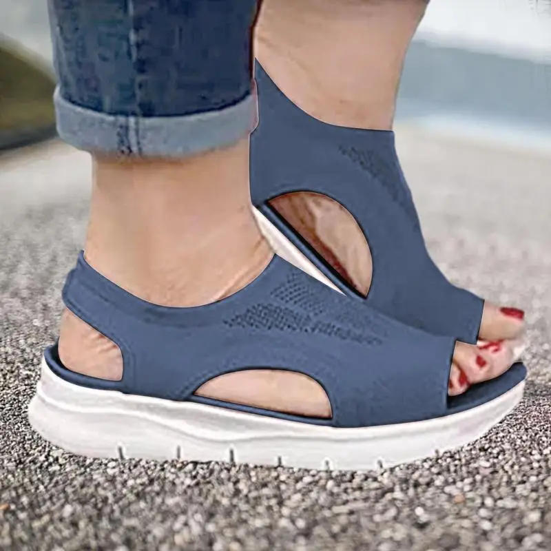 Summer Washable Slingback Orthopedic Slide Sport Sandals Super Comfy Sports Knit Sandals Mesh Soft Sole Fashion Women\'s Shoes