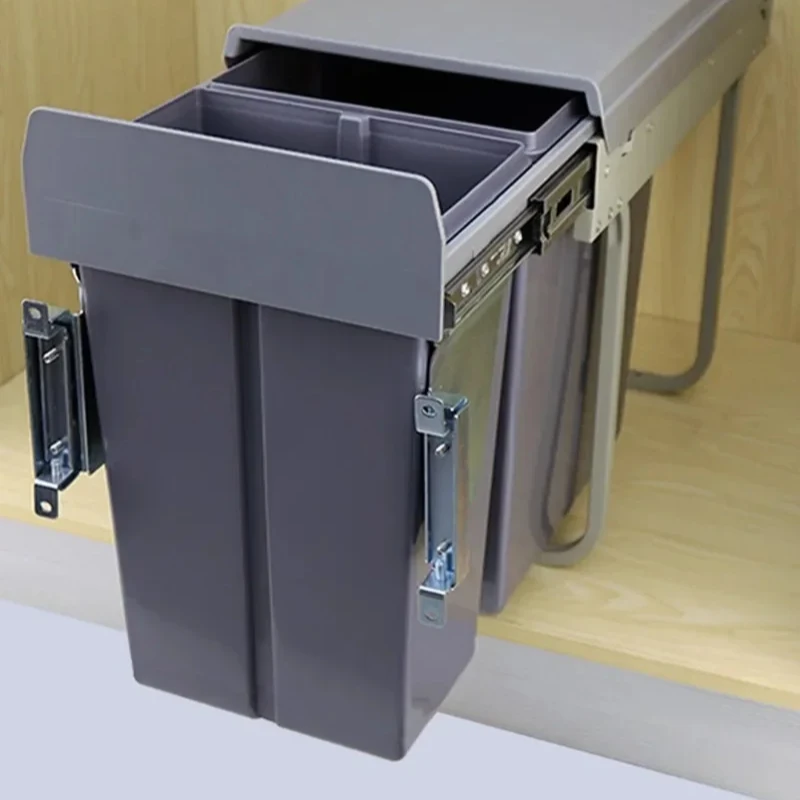 Kitchen Pull-out Basket Embedded Hidden Pull-out Sorting Bin Cabinet Built-in Dry and Wet Separation High Body Storage