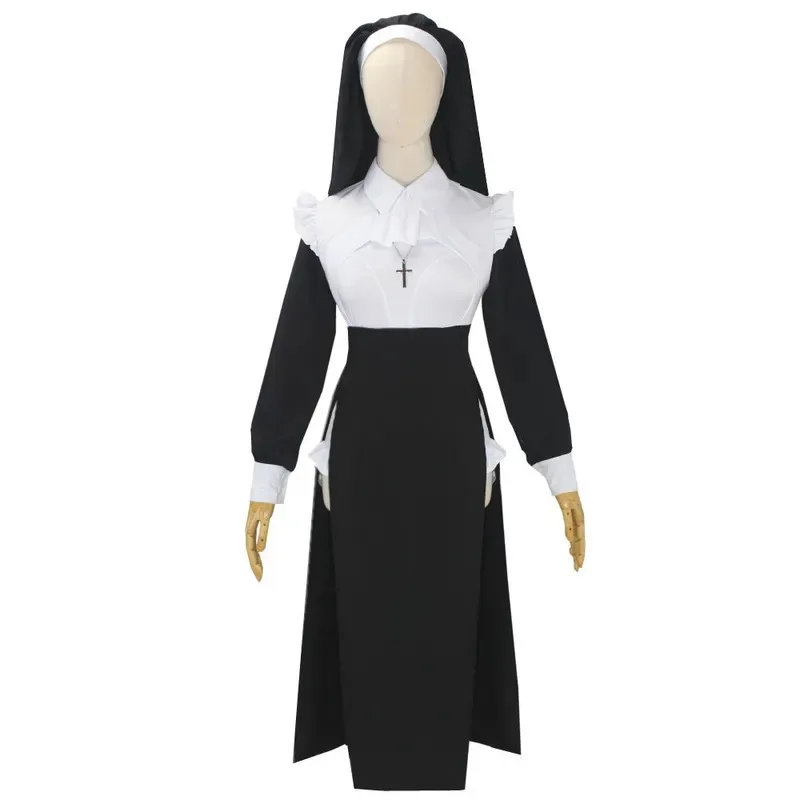Sky05 Anime Sexy monjas diseño Original Cosplay Chowbie uniforme negro vestido Sexy disfraces de Halloween de gran tamaño para mujeres 99Ji *