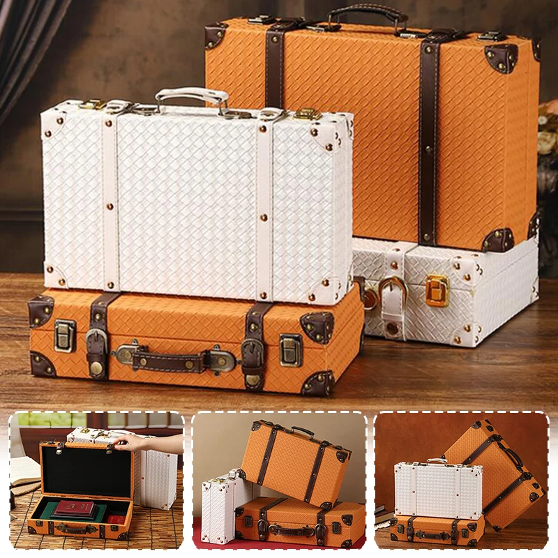 

Vintage Wooden Suitcase Multi-Functional Retro Storage Box Retail Displays & Prop Staging | Handheld Decorative Trunk