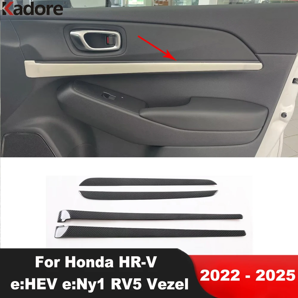 

For Honda HR-V e:HEV e:Ny1 RV5 Vezel 2022 2023 2024 2025 Carbon Car Inside Inner Door Panel Cover Trim Interior Accessories