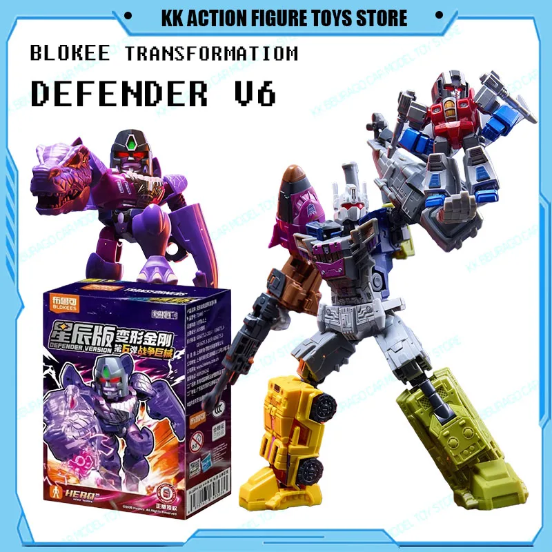 

Blokees Transformation Defender версия 6, слепая коробка BW Megatron, фигурки, игрушки, сборка, модель, комплект, подарок на день рождения для мальчиков и девочек