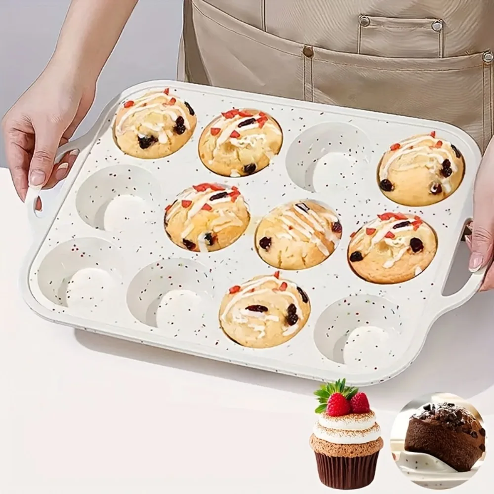 Nonstick Silicone Muffin Pans 24/12/6 Grid Colorful Sprinkle Design Cup Cake Baking Mold Rectangular Heat Resistant Cupcake Pan