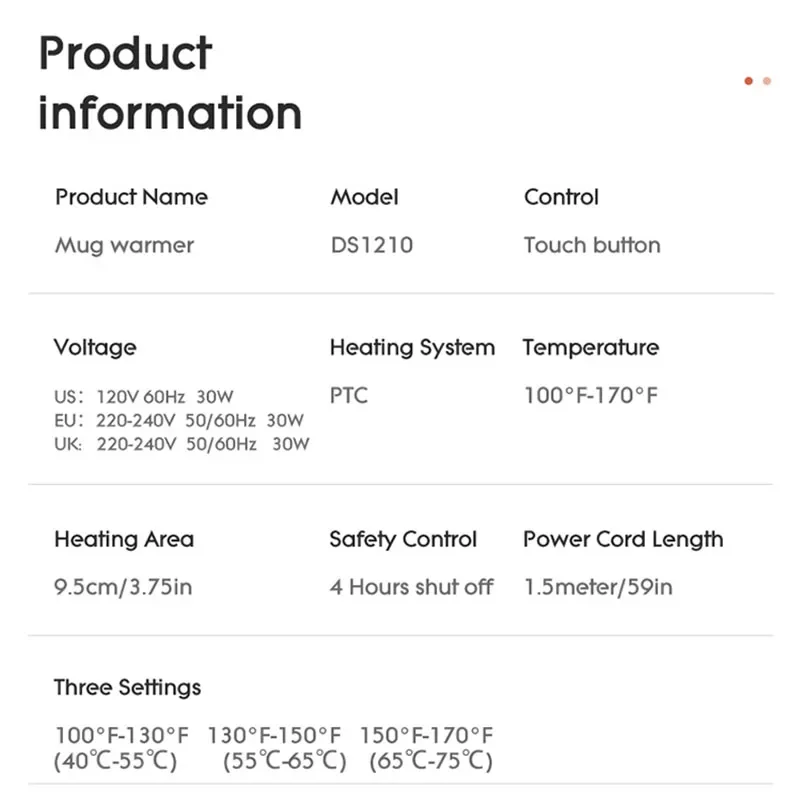 Новый подогреватель кофейных кружек для стола, офиса, дома, 3, настройка температуры, автоматическое отключение, электрическая нагревательная пластина для напитков, умная подогреватель чашек