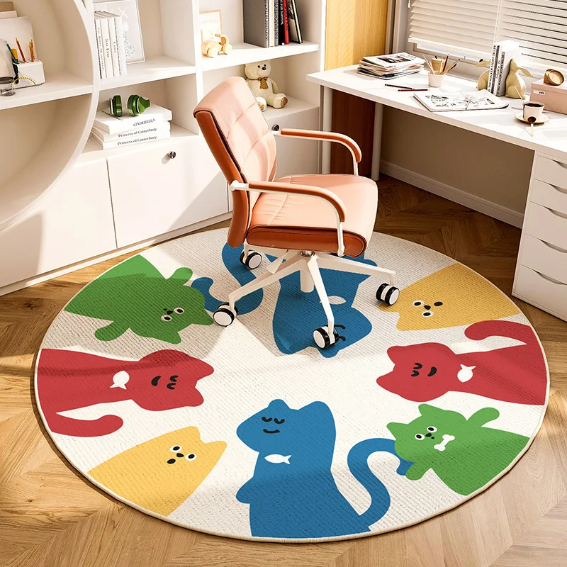 

Decorative Carpet Cartoon Animal Printed Area Rugs Round Carpets for Living Room Bedroom Floor Mat Anti-Slip Children Chair Mats