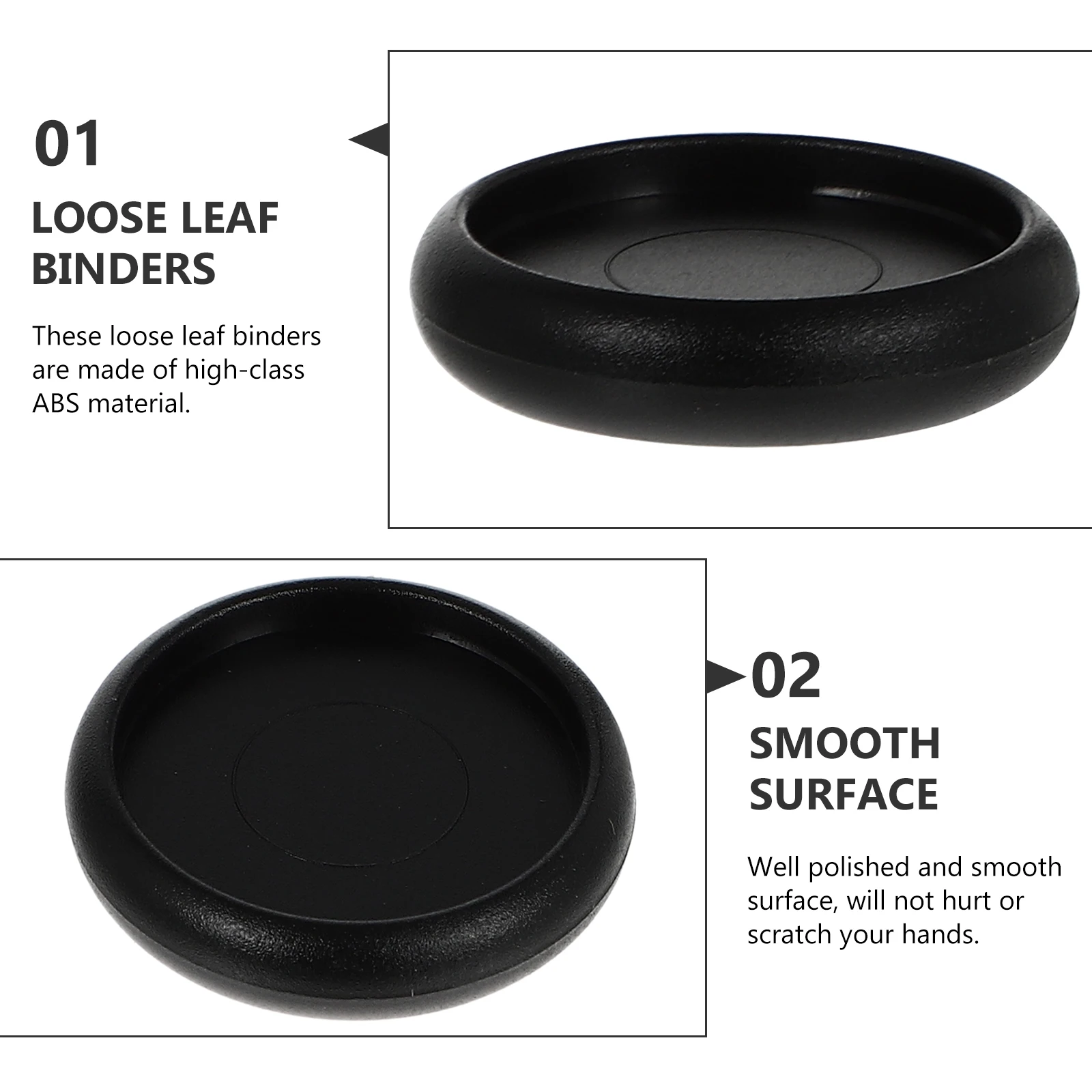 

44pcs Plastic Discbound Expansion Discs Abs Binder Rings Smooth No Scratch Home Office School Use Loose Leaf Binding