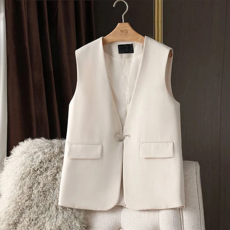 

Suit Vest Coat Women's Spring/Summer 2023 New Loose Sleeveless Outer Wear Tank Top Waistcoat