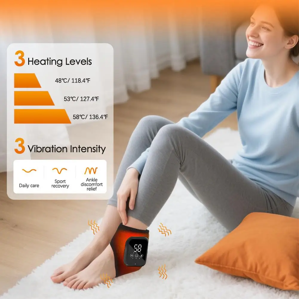 مدلك الكاحل الكهربائي مع 3 التروس ساخنة التفاف القدم دعم هدفين لالتواء المفاصل لتخفيف الآلام الاهتزاز التدفئة تدليك U5O7 #5