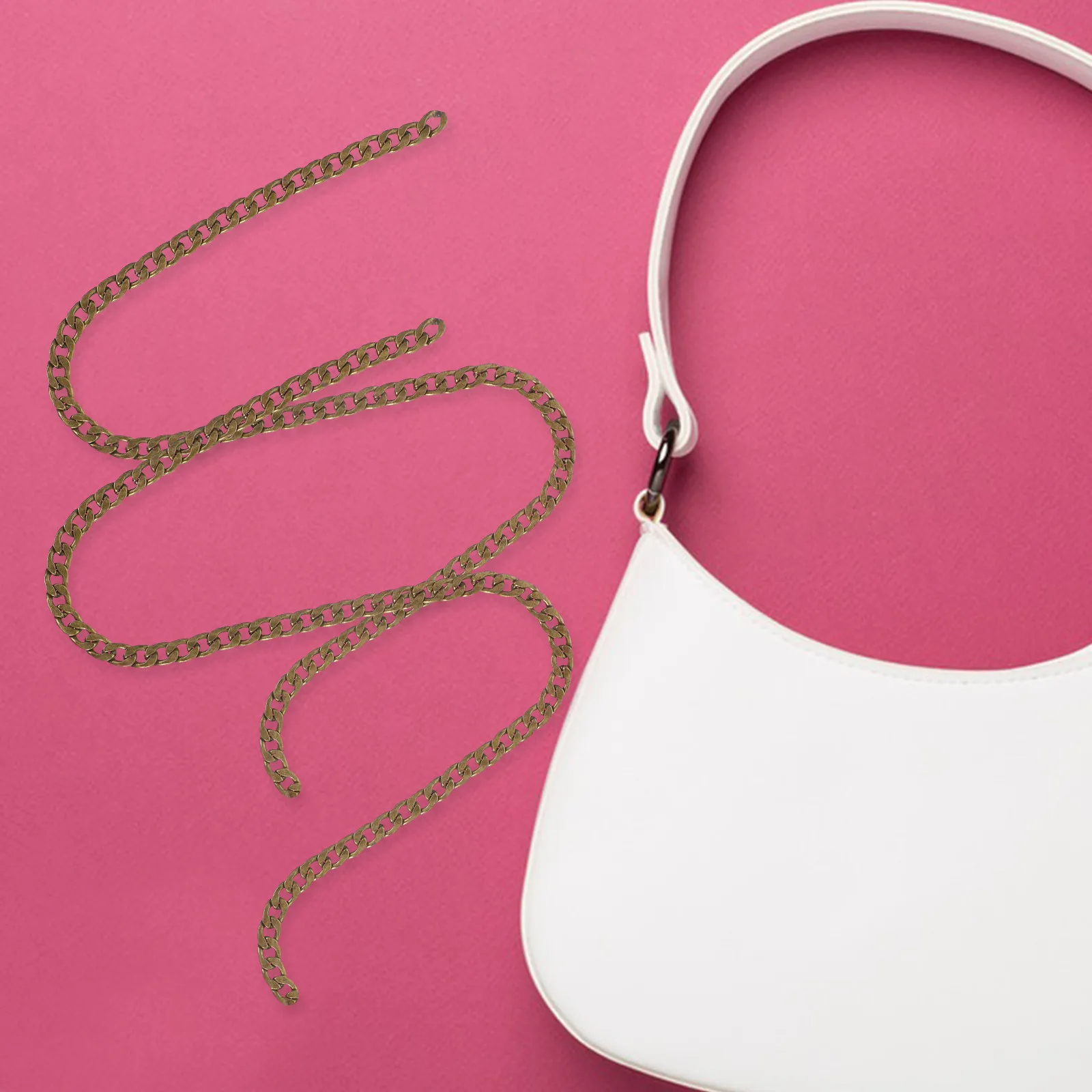 Single Iron Purse Chain Strap Flat Design for Crossbody Shoulder Handbag Replacement DIY Bag Making Adjustable Faderesistant - view 2