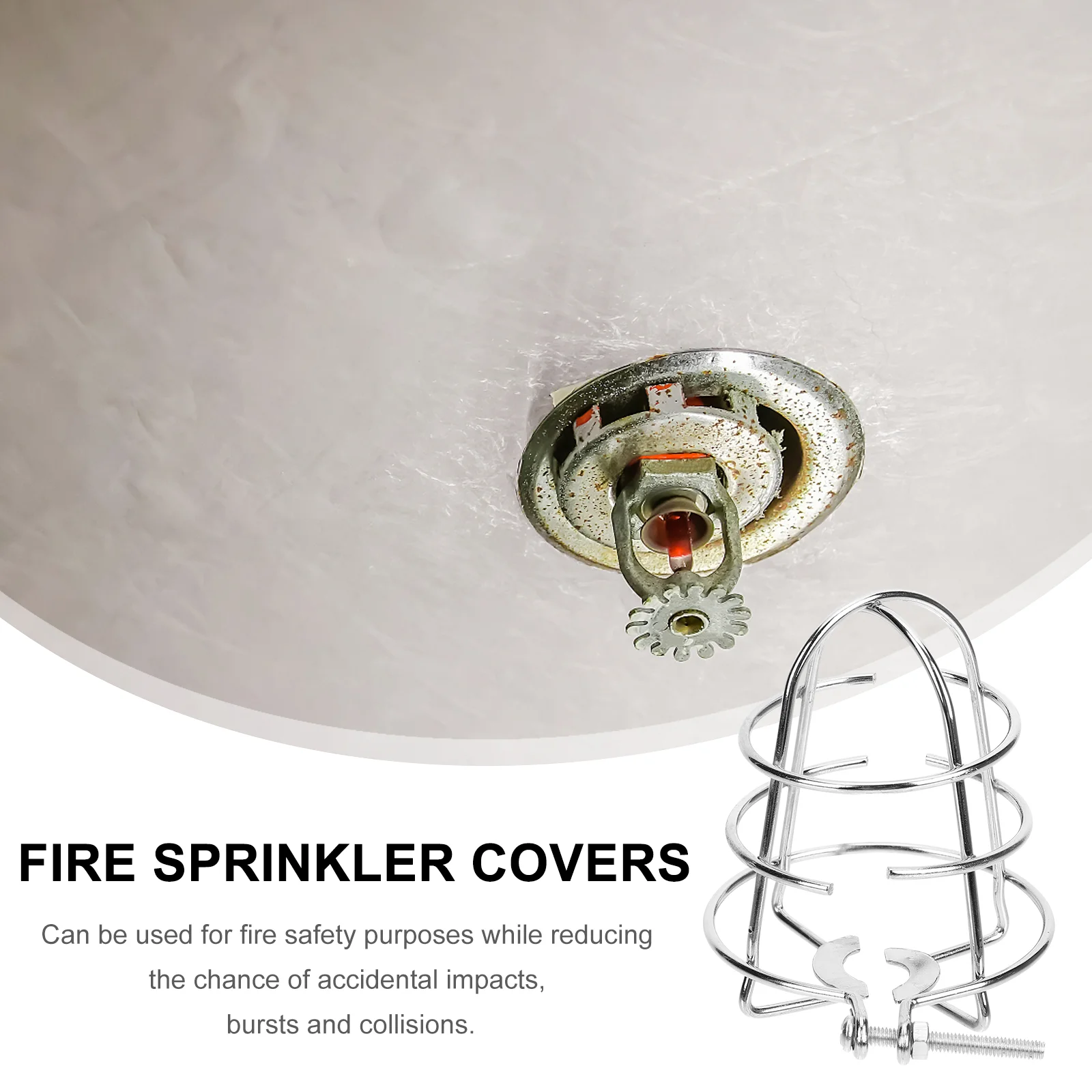 2 Pcs Sprinkler Cage Guard Head Protective Cover Fire Extinguisher Sensor for System