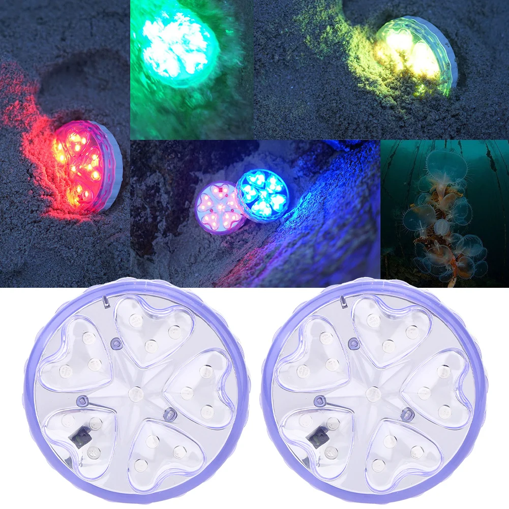 

2Pcs Pool Light Underwater Swimming Pool Lighting 16LEDs RGB Updated Submersible Light Waterproof for Aquarium Fish Tank Pond