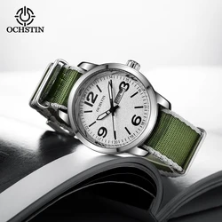 OCHSTIN New Sports Street Innovative Nylon Strap Multifunction Quartz Movement Watch Date Week Display Men's Quartz Watches