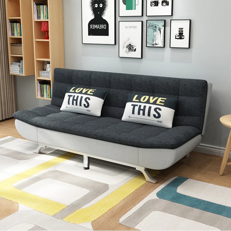 Sofa bed foldable small apartment double 1.8 meters multi-functional fabric dual-purpose economical removable and washable