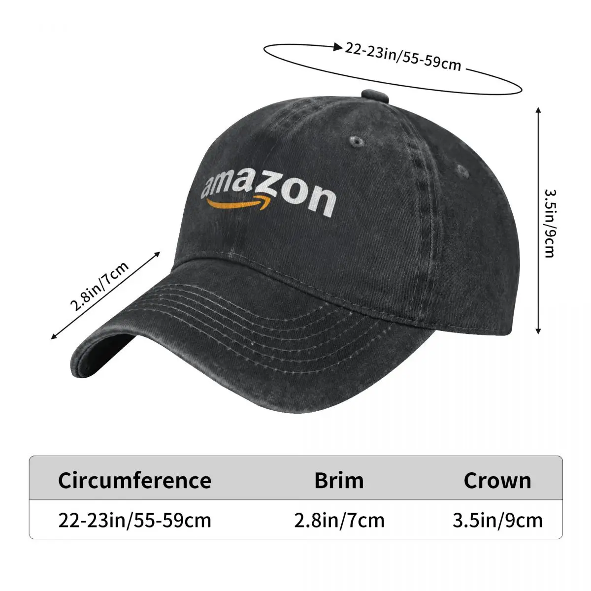 Amazon Logo Baseball Cap Men Women summer Outdoor Snapback Hats