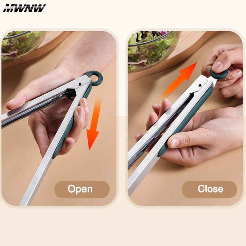 9 Inche Stainless Green Orange with Bracket Silicone Food Clip In Kitchen High Temperature Resistant Anti Scalding Barbecue Clip