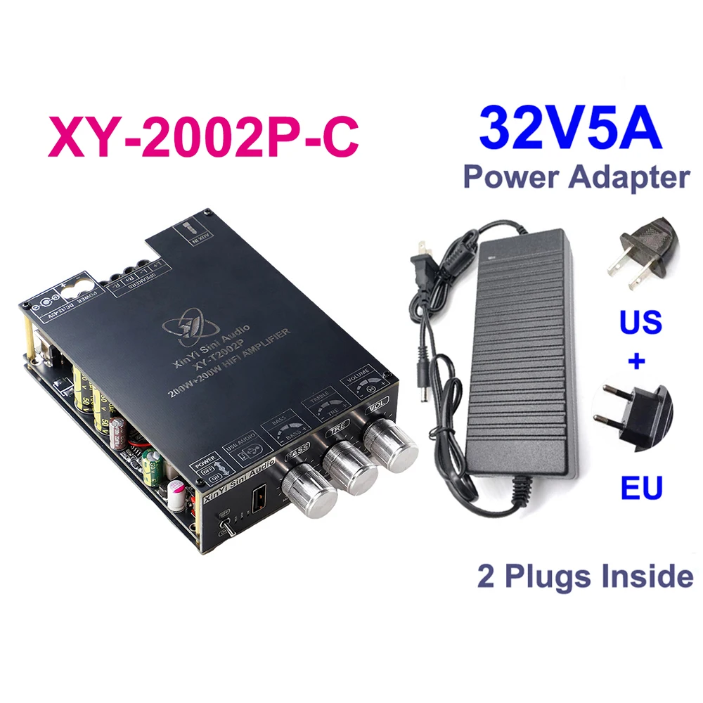 Audizio AD200A 2-Kanal HiFi Verstärker 2x 200 Watt Amplifier - Silber