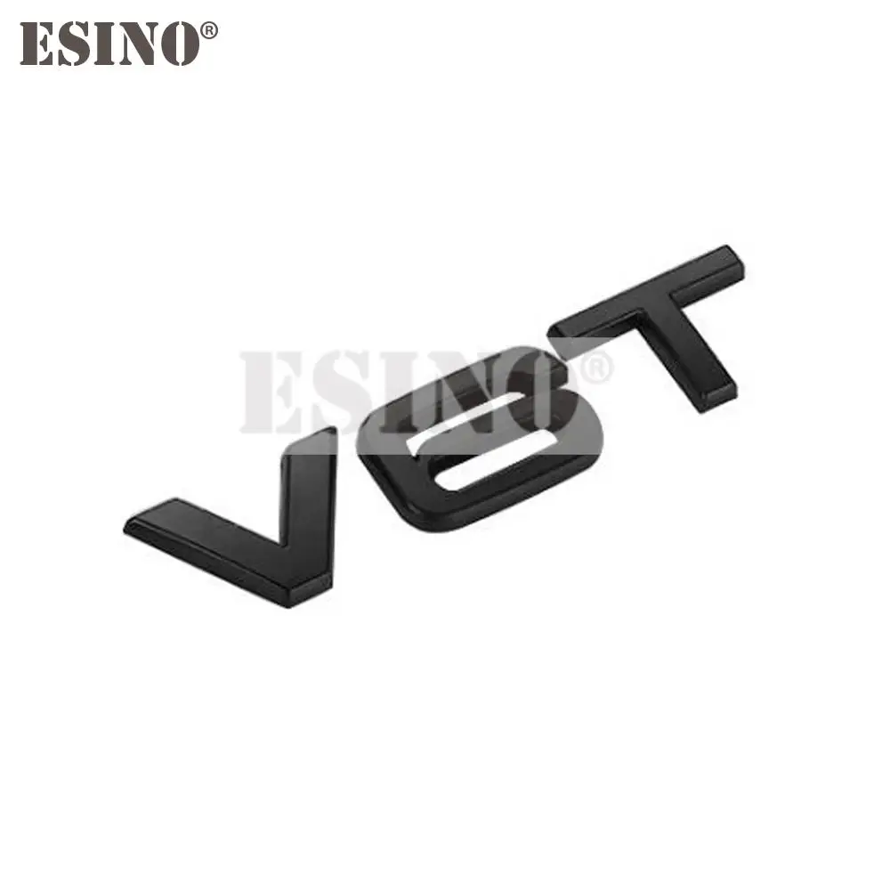 Nuevo estilo de coche V6T V8T 3D Metal cromo aleación de Zinc emblema insignia de coche pegatina accesorio de coche para A4 A5 A6 A7 A8 Q7 R8