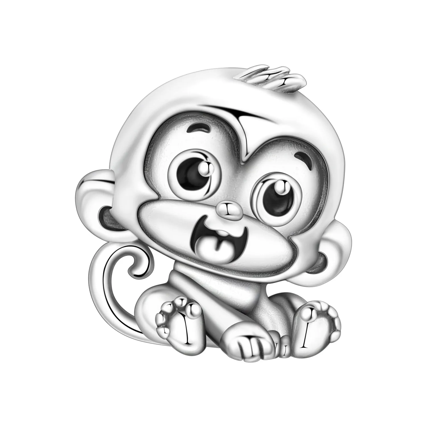 

Cycuff стерлингового серебра 925 пробы милые обезьяны животные бусины оригинальные подвески браслет очаровательные ювелирные изделия вечерние DIY модные подарки