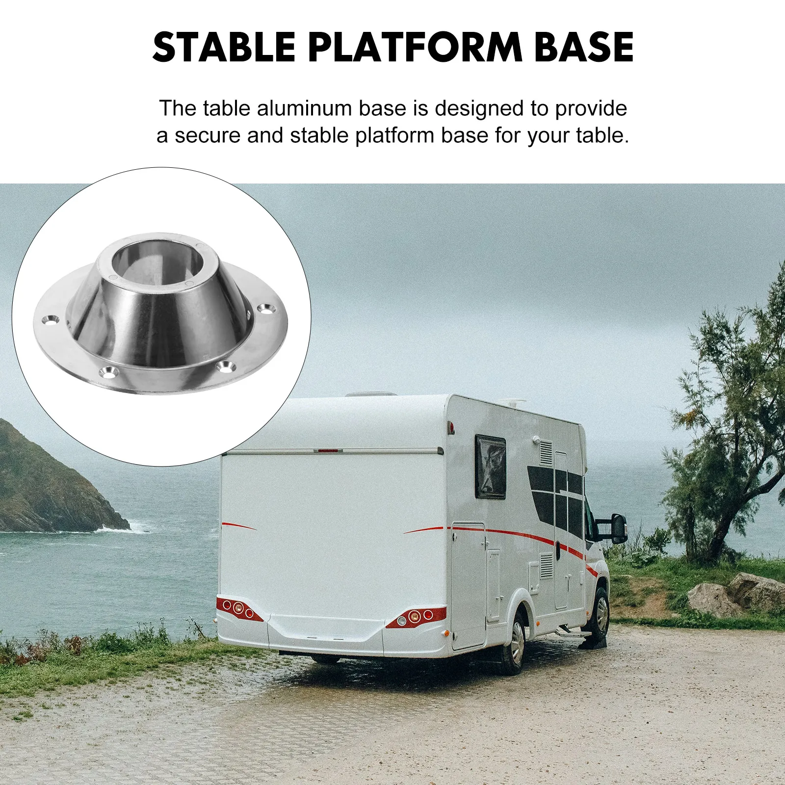 

2pcs Aluminum Table Base Rv Boat Trailer Mount Heavy Duty Pedestal Dining Accessories Stable Platform Strong Support