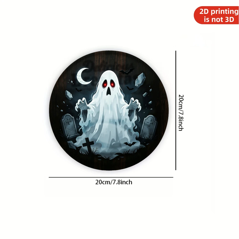 CIFBUY Retro Glowing Ghost Graveyard Aluminum Wall Art Waterproof Decor for Home Bar Porch Garden