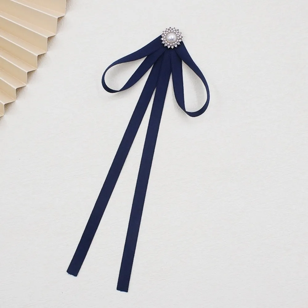 

Elegant Imitation Pearl JK Bow Tie Business Bank Ribbon Brooches Rhinestone Performance Cravat JK Uniform