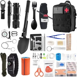 Outdoor Multifunction Camping Gear, Survival Kit, Emergency Kit Trauma Bag, Tactical Small Hand Shovel, for Wilderness Adventure