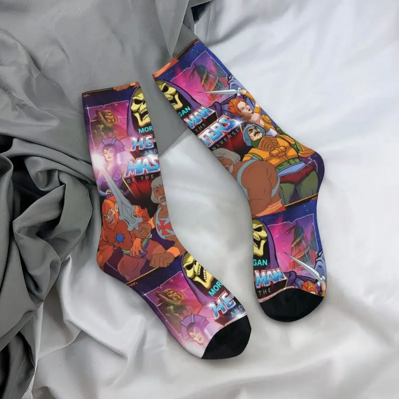 Cool He Man Master Of The Universe Socks Women Men Warm 3D Printing 80s Cartoon Funny Basketball Sports Socks