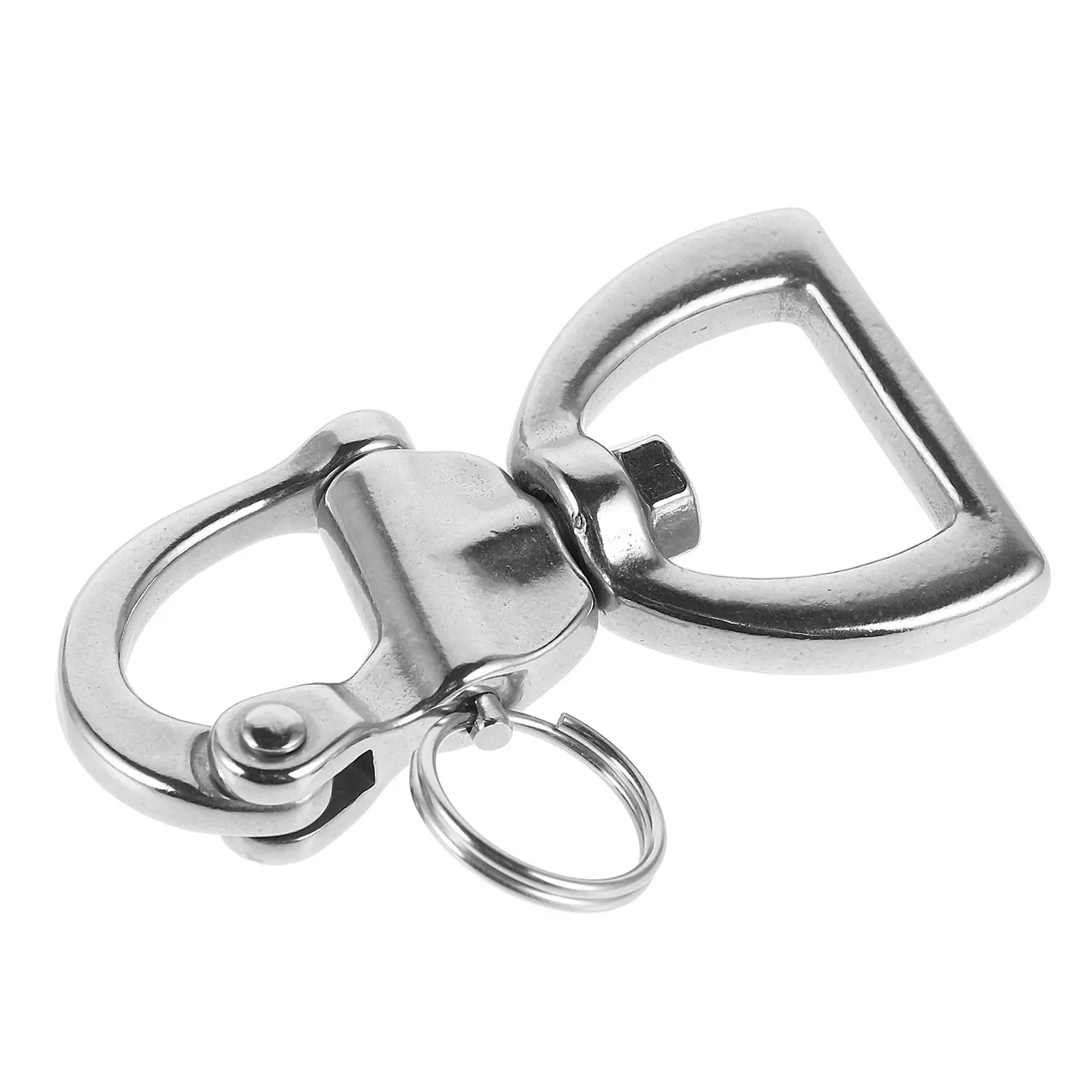 Stainless Steel Rotating Spring Buckle Swivel Carabiner for Outdoor Sailing, Boating, and Yachting