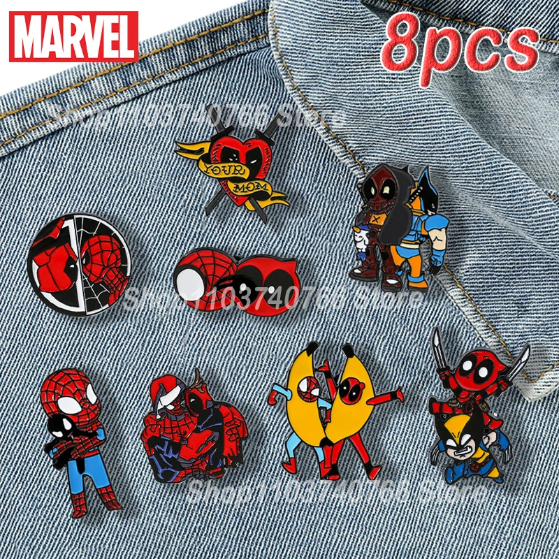 Marvels Enamel Pins Spiderman Deadpool Anime Cartoon Brooch Badges Backpack Pin Accessories for Women Man Jewelry Decoration