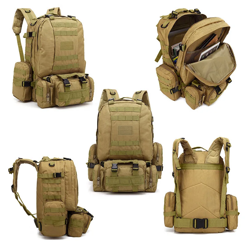 Imagem -03 - Mochila Tática de Grande Capacidade para Homens 55l Mochilas do Exército Impermeável ao ar Livre Caminhada Escalada Camping Bolsas