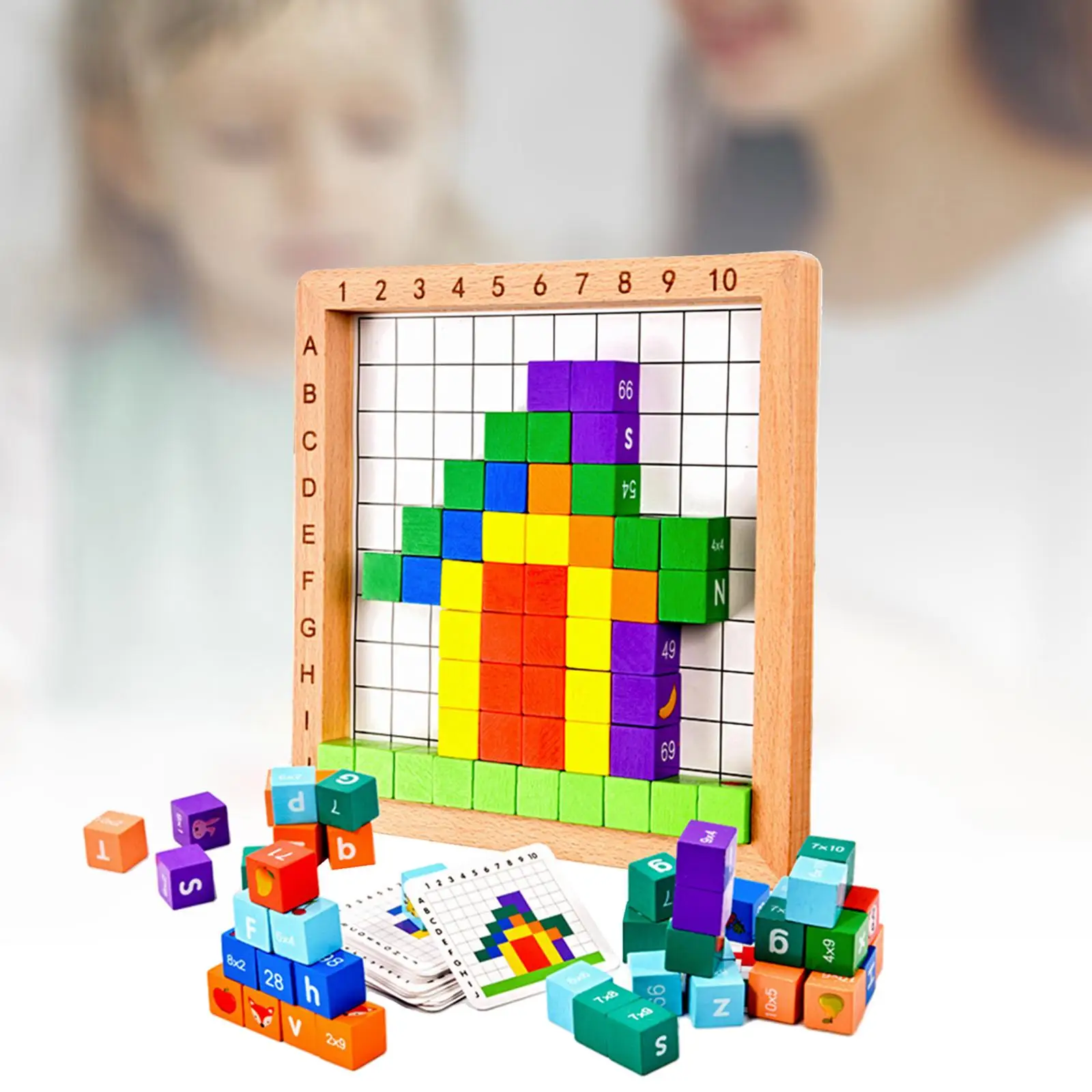 Wooden Building Blocks Color Sorting Square Cube Blocks for Coordination