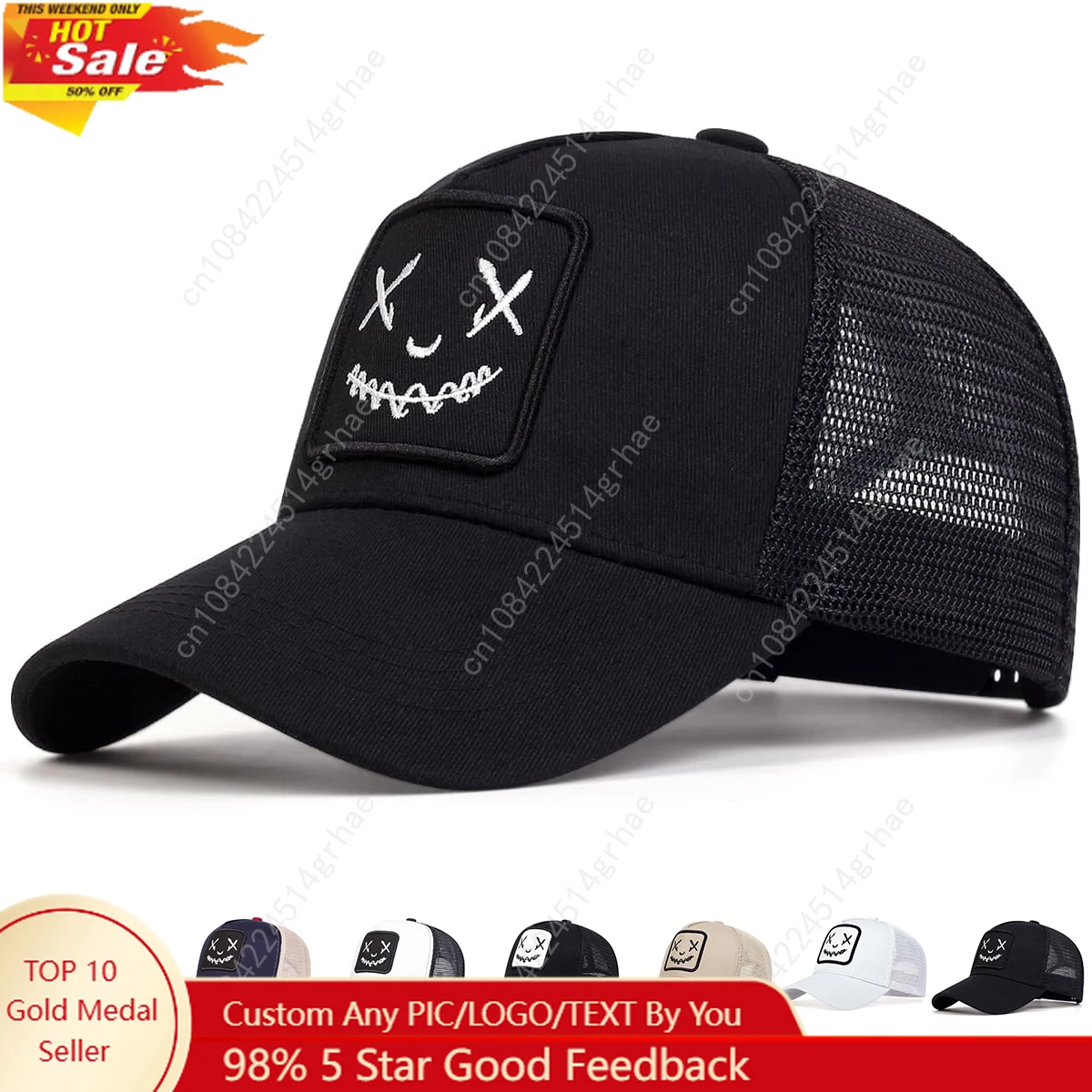 

Unisex Personality Embroidery Baseball Net Caps Spring and Summer Outdoor Adjustable Casual Hats Sunscreen Hat Sports Golf Cap