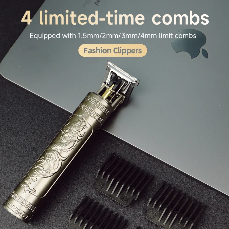 Cortadora de pelo Vintage, cortadora inalámbrica, portátil, USB, carga rápida, Máquina para cortar cabello, Afeitadora eléctrica