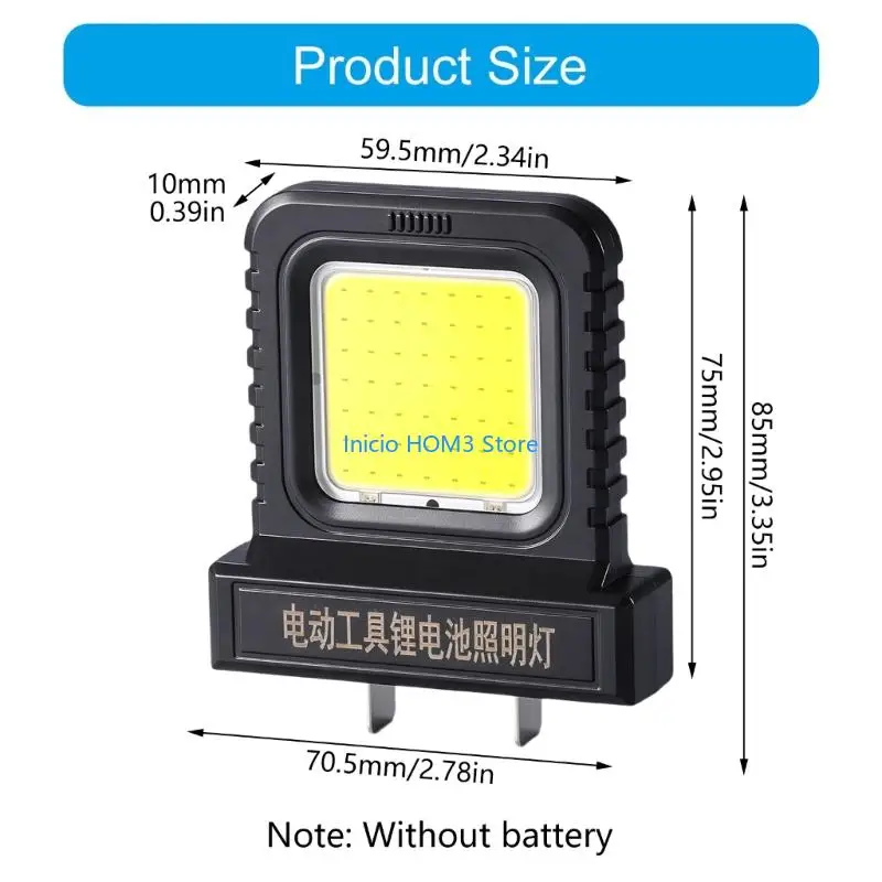 A5YD Workshop LED Task Light For Tool Batteries Universal 21V Electric Tool LED Work Light Ergonomic Plastic Housing